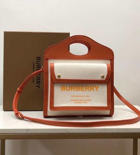 레플리카 버버리 트라이톤 코튼 캔버스 레더 포켓백 미니