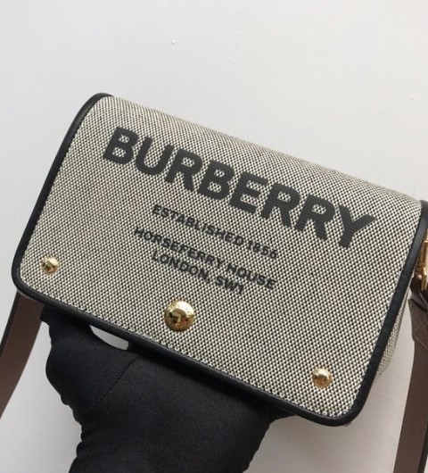 레플리카 버버리 호스페리 프린트 코튼 캔버스 크로스바디백