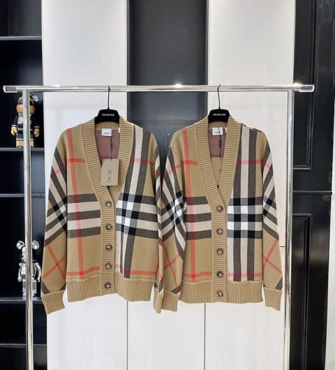 레플리카 버버리 bbr 울 체크 오버핏 가디건