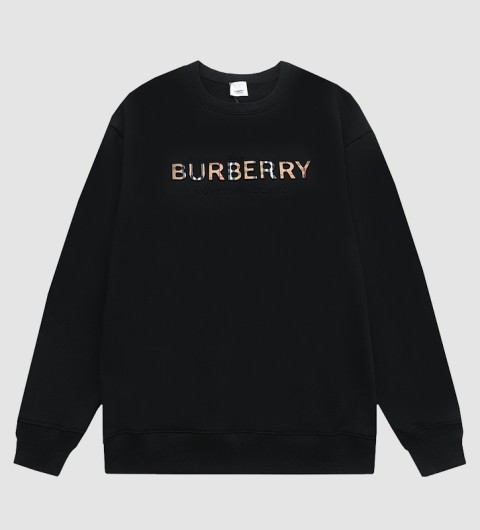 레플리카 버버리 로고 체크 장식 스웨트셔츠 블랙 CMD팩토리