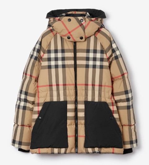 레플리카 버버리 디태쳐블 후드 체크 푸퍼 자켓 VALU팩토리