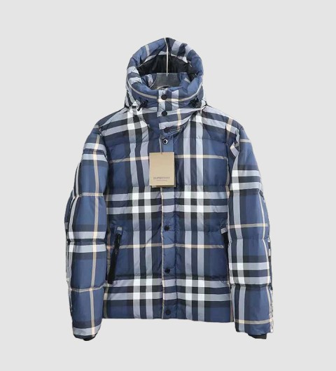 레플리카 버버리 블루 체크 다운 패딩 재킷 CMD팩토리