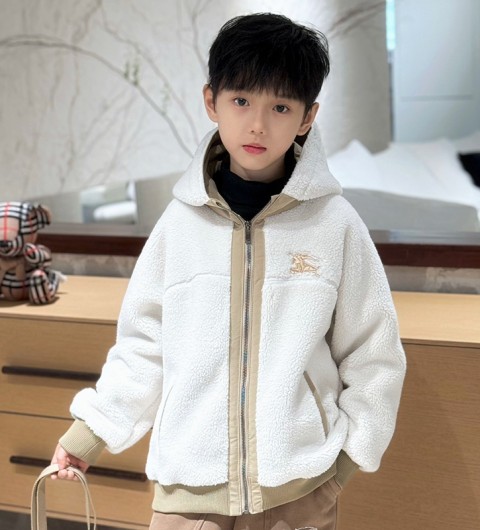 레플리카 버버리 키즈 EKD 후드 시어링 후리스 자켓 화이트 CMD팩토리