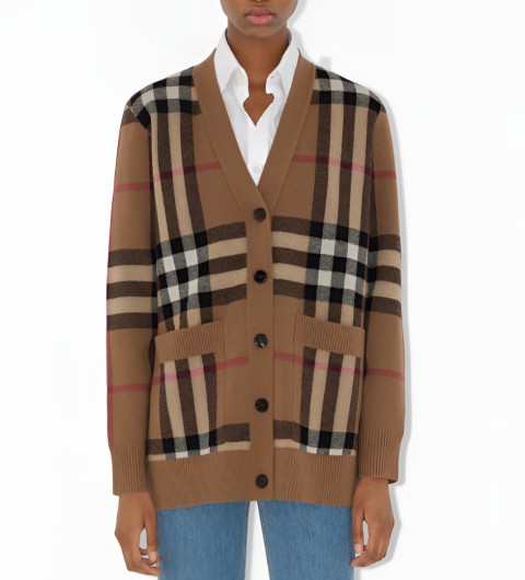 레플리카 버버리 체크 울 케시미어 가디건 TOP팩토리