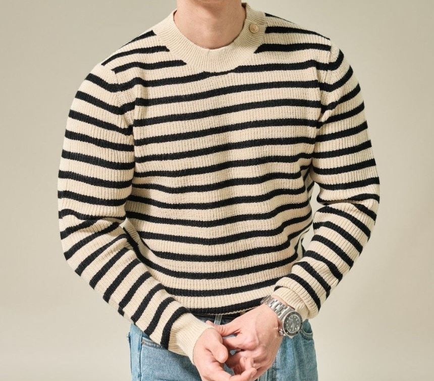 로로피아나 스트라이프 견장 니트 RAP팩토리
