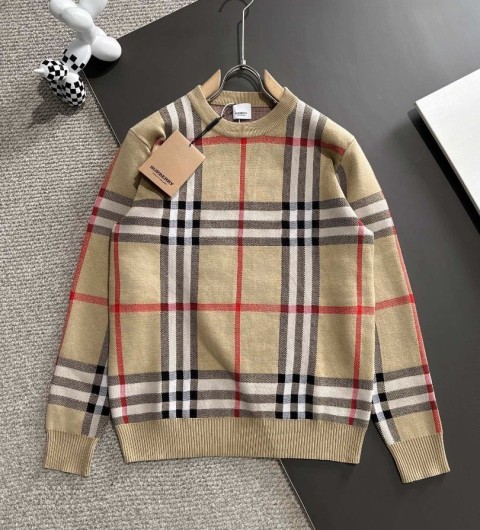 레플리카 버버리 체크 자카드 로고 울 니트 WIN팩토리