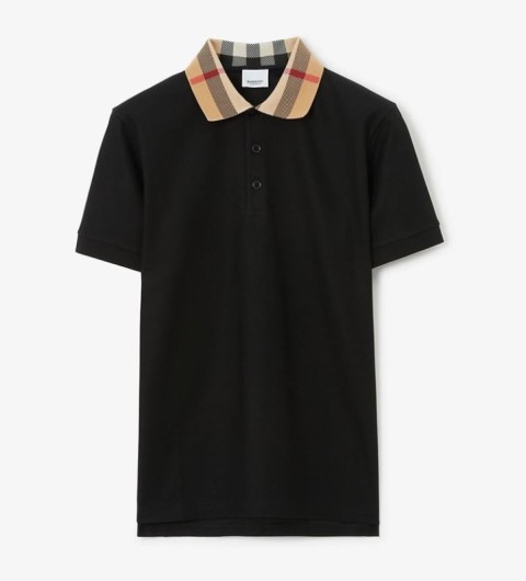 레플리카 버버리 체크 코튼 폴로셔츠 반팔 카라티 VAL팩토리