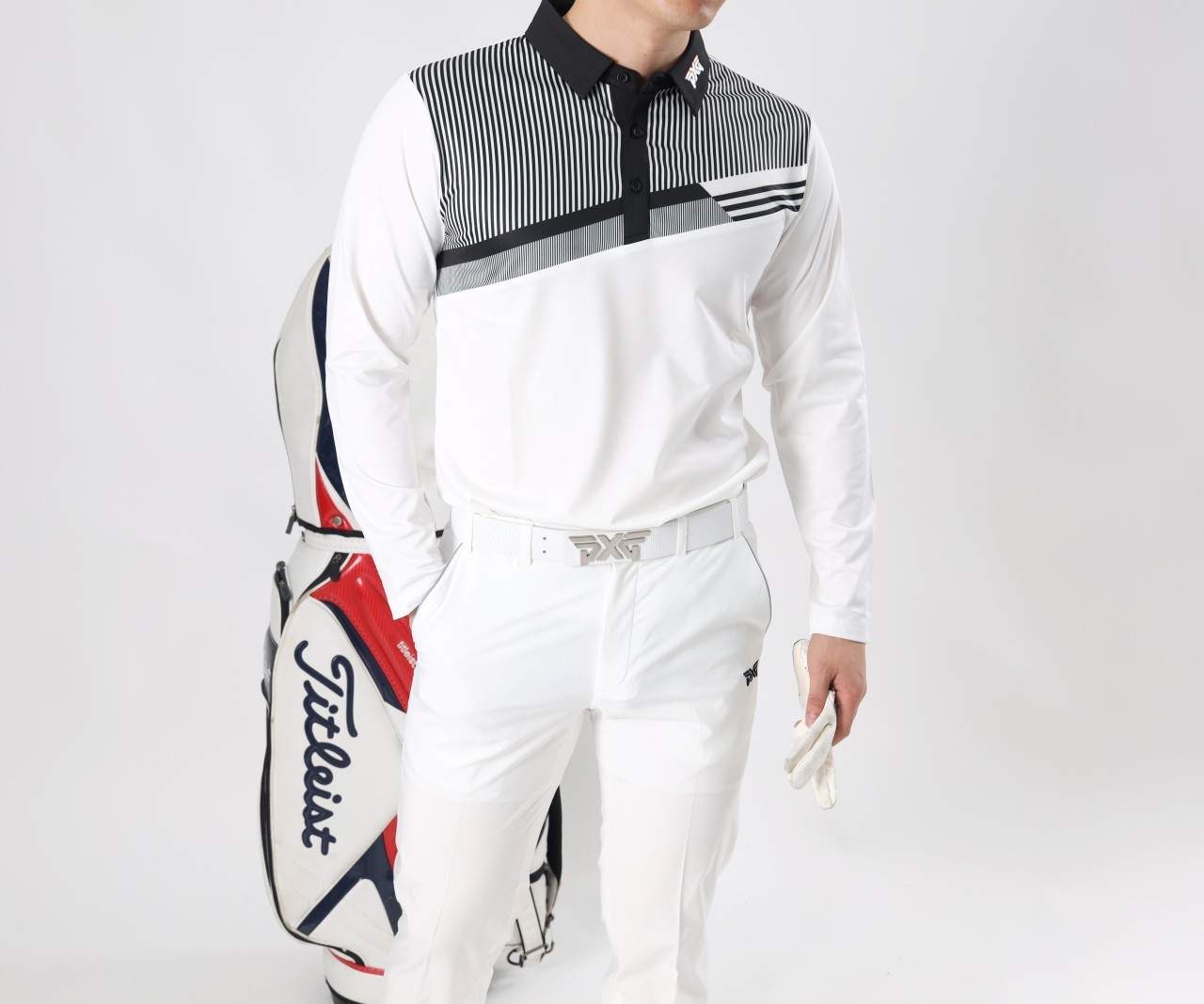 PXG 멀티 스트라이프 넥로고 긴팔 AT팩토리