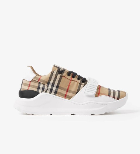 레플리카 버버리 체크 스웨이드 레더 스니커즈 H12팩토리