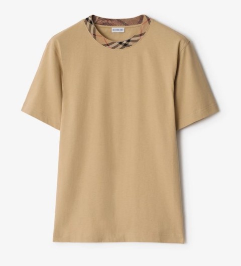 레플리카 버버리 체크 트리밍 코튼 반팔티 VAL팩토리