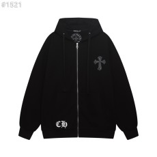 레플리카 크롬하츠 대거 포인트 레더 크로스 후드 집업 자켓 TOP팩토리