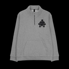 레플리카 크롬하츠 크로스 레더 패치 하프 집 풀오버 VAL팩토리