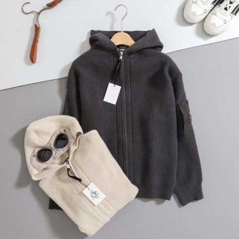 레플리카 CP컴퍼니 고글 후드 니트 풀 집업 VAL팩토리