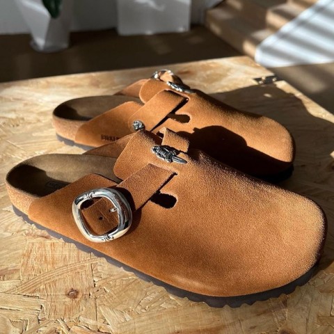 레플리카 크롬하츠 크로스 엠벨리시드 버켄스탁 스웨이드 뮬 CRT팩토리 X H12팩토리