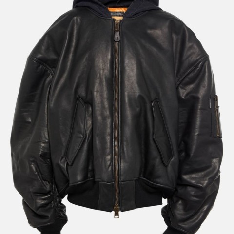 레플리카 발렌시아가 오버사이즈 레더 봄버 자켓 TOP팩토리