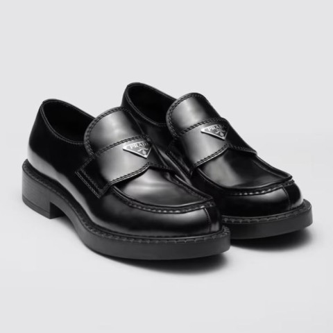 레플리카 프라다 초콜릿 브러시드 가죽 로퍼 H12팩토리