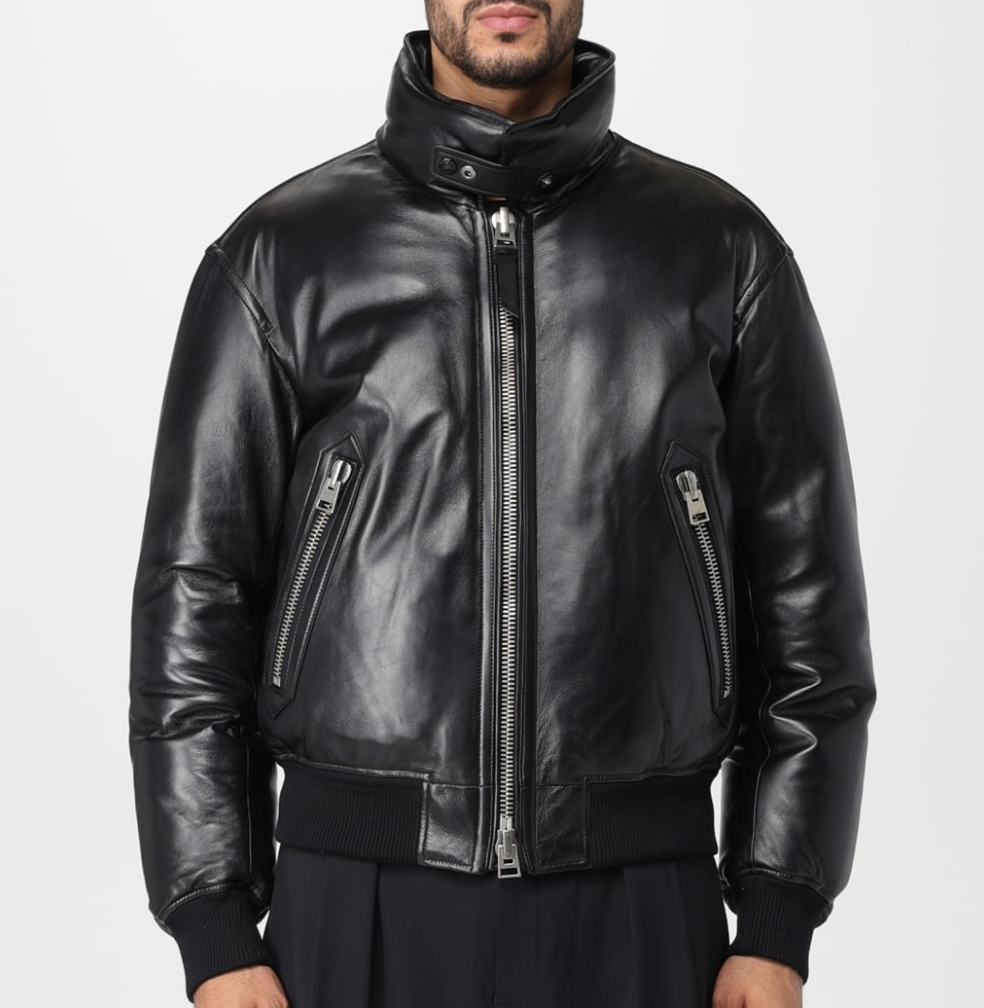 톰포드 리자드 프린트 레더 바이커 자켓 BLACK팩토리