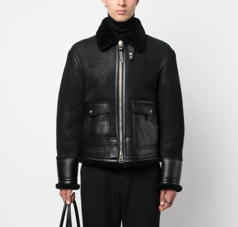 톰포드 패널 가죽 무스탕 BLACK팩토리