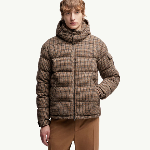 레플리카 몽클레어 Montgenevre 울 혼방 부클레 후드 쇼트 다운 재킷 탑몽팩토리