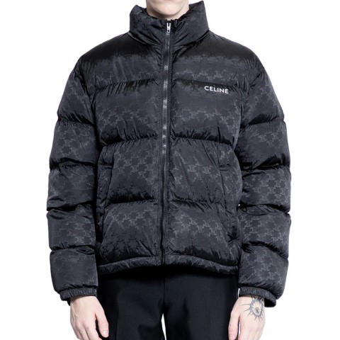 레플리카 셀린느 로고 자카드 하이넥 패딩