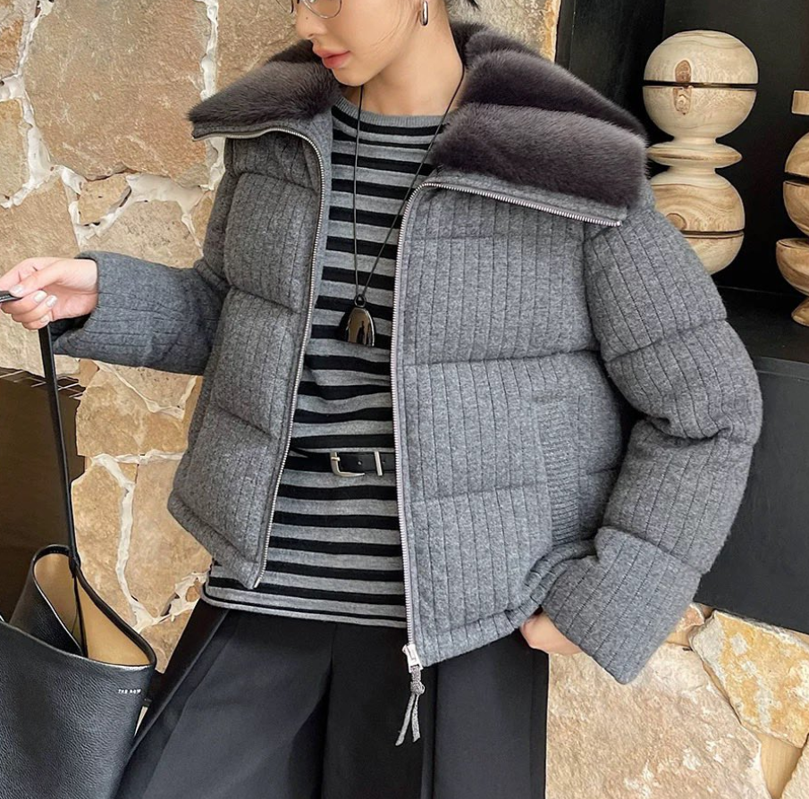 브루넬로 쿠치넬리 여성 시어링 구스다운 패딩 가디건 TOP팩토리